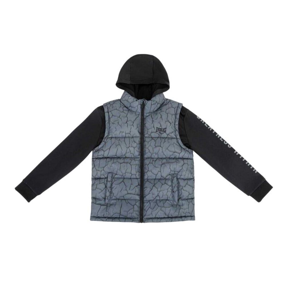Everlast Boys Cracked Effect Hybrid Jacket / Charcoal